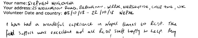 RCDP Nepal - safe experience